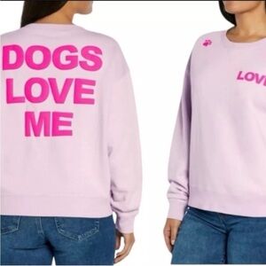 Wildfox Dogs Love Me Light Purple Oversized Sweatshirt L
